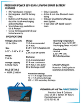 Precision Power Lithium 12V 63Ah Deep Cycle Smart Battery